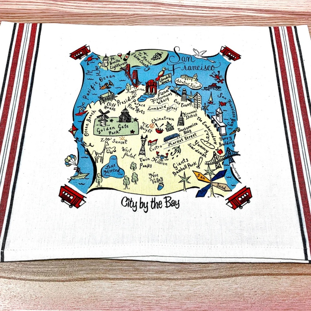 San Francisco Map Kitchen Towel - Gooseberry Press